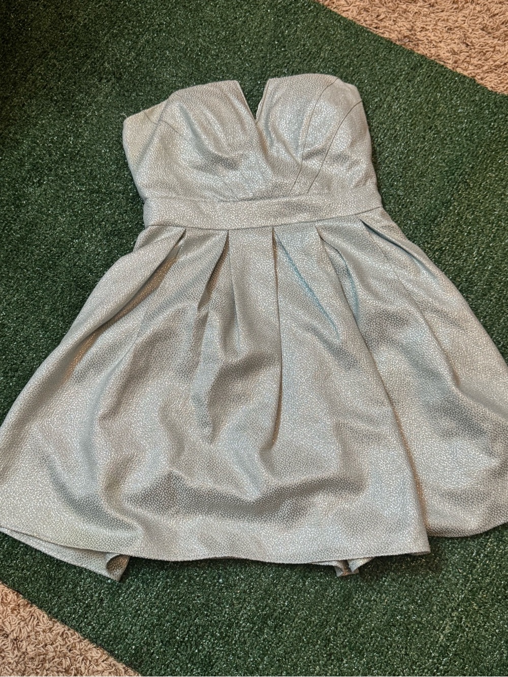 Strapless Shimmery ice Blue Party Dress